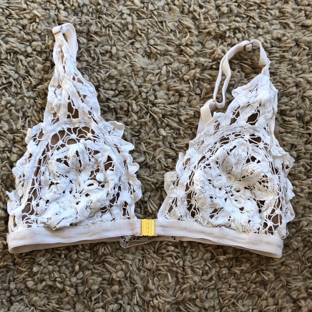 NWOT For Love & Lemons White Floral Bralette